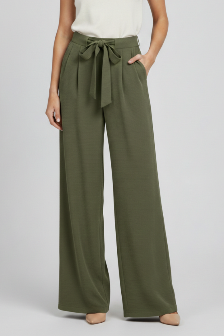 Karin | Sommerliche Wide-Leg Palazzo-Hose mit Kordelzugbund
