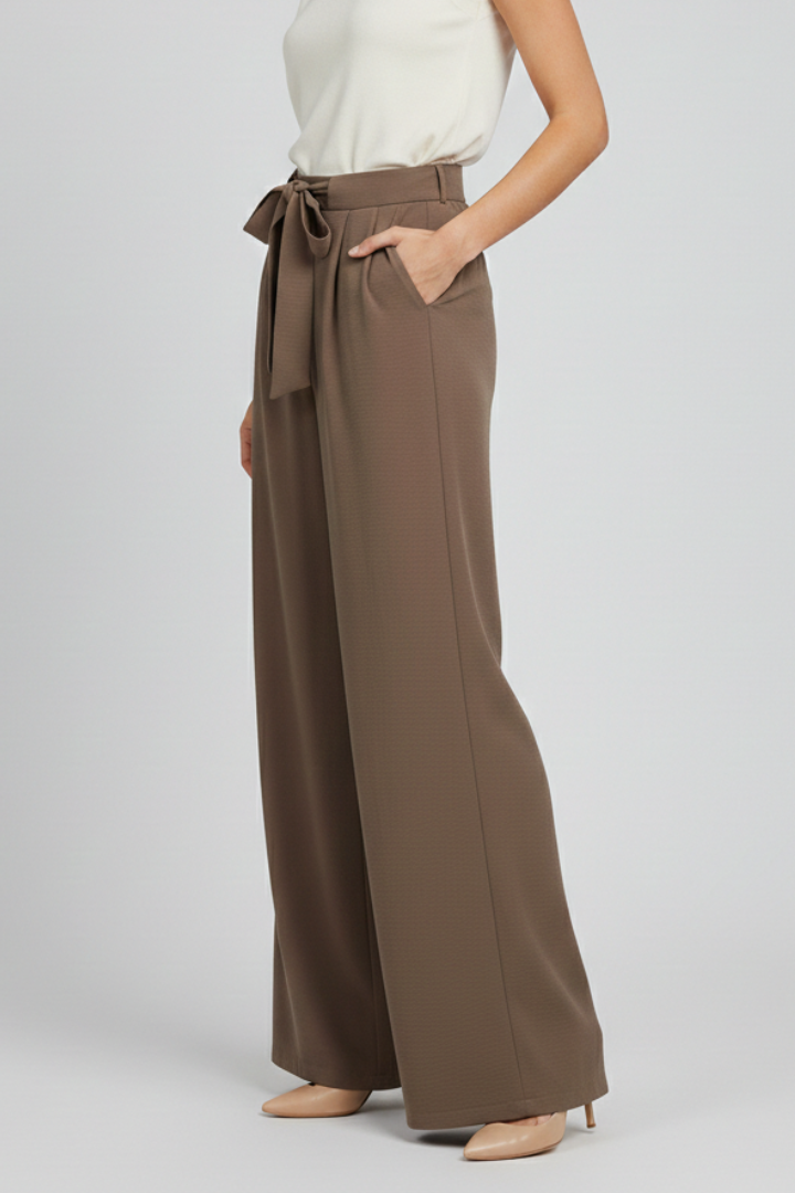 Karin | Sommerliche Wide-Leg Palazzo-Hose mit Kordelzugbund