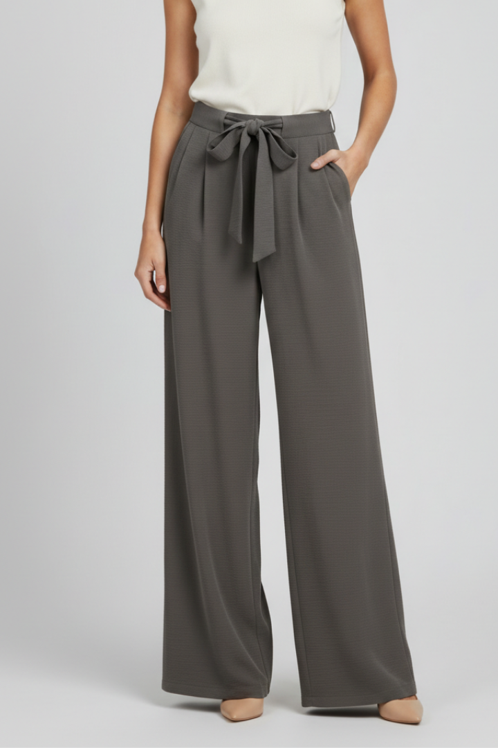 Karin | Sommerliche Wide-Leg Palazzo-Hose mit Kordelzugbund