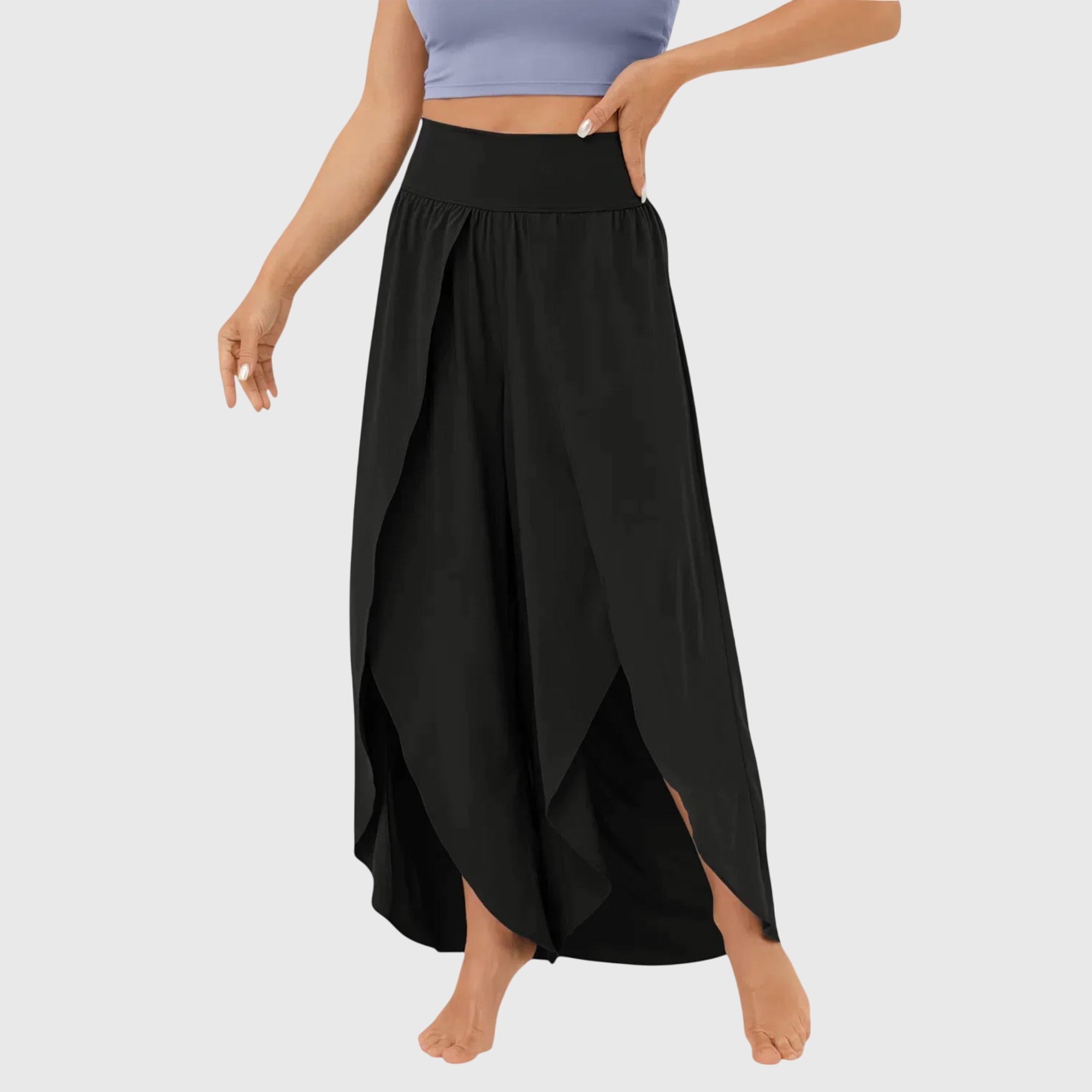 Magdalena | Boho Weitbein-Hose mit Schlitzdesign
