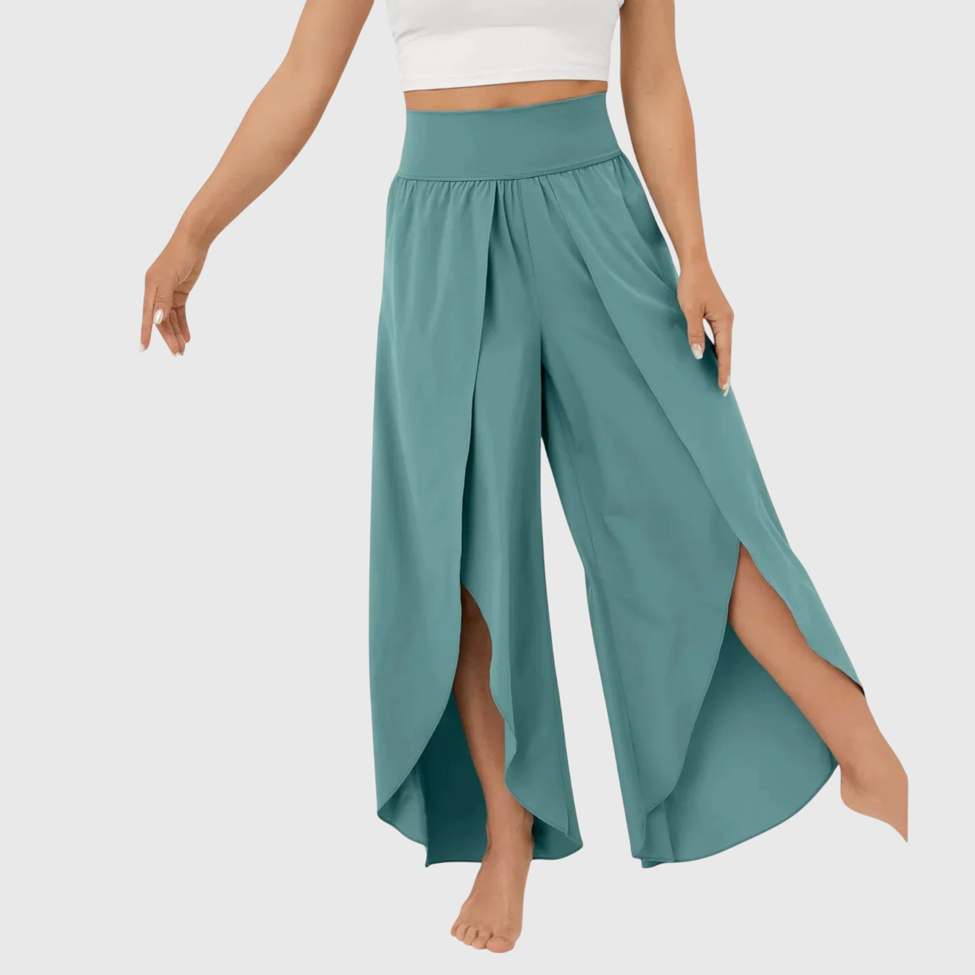Magdalena | Boho Weitbein-Hose mit Schlitzdesign