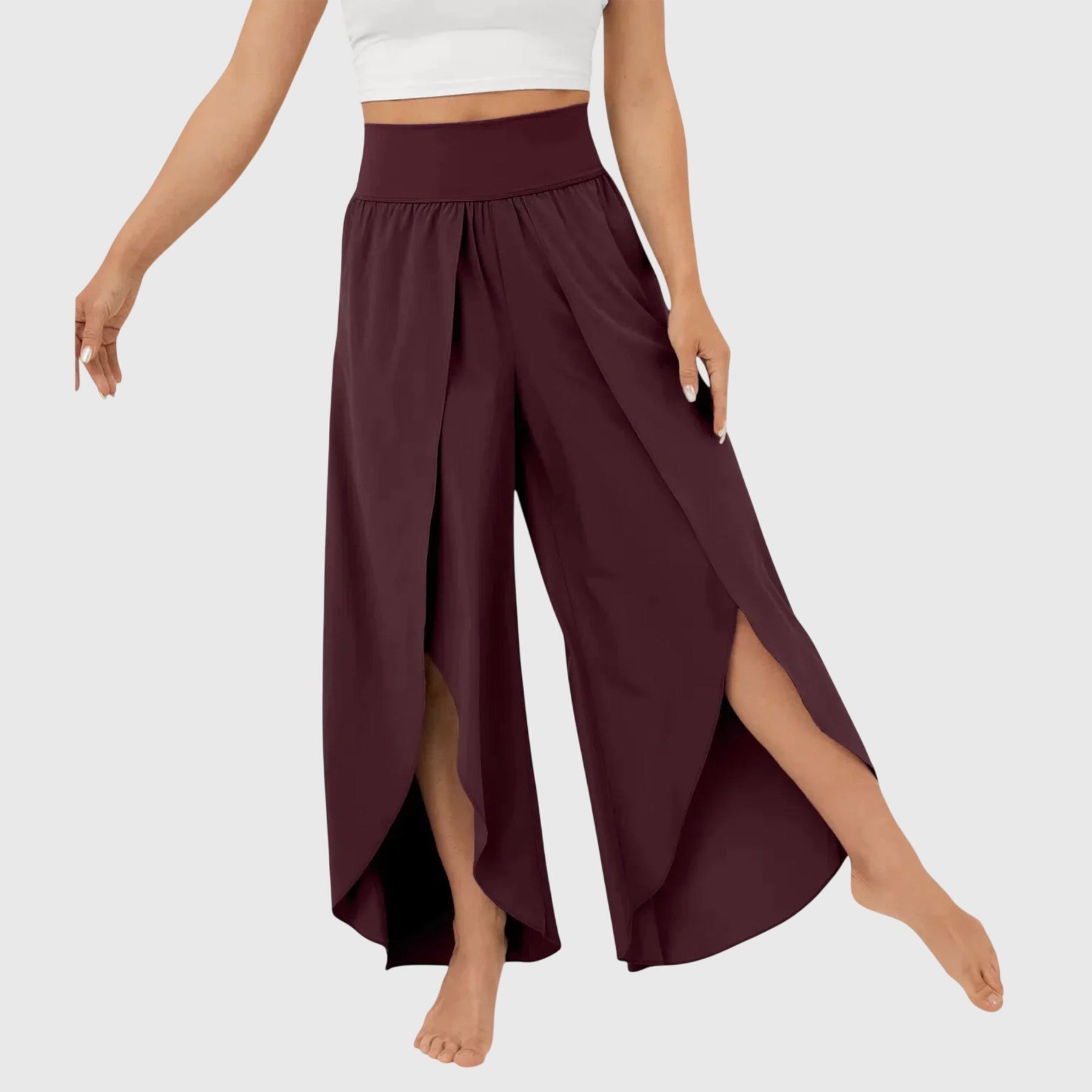 Magdalena | Boho Weitbein-Hose mit Schlitzdesign