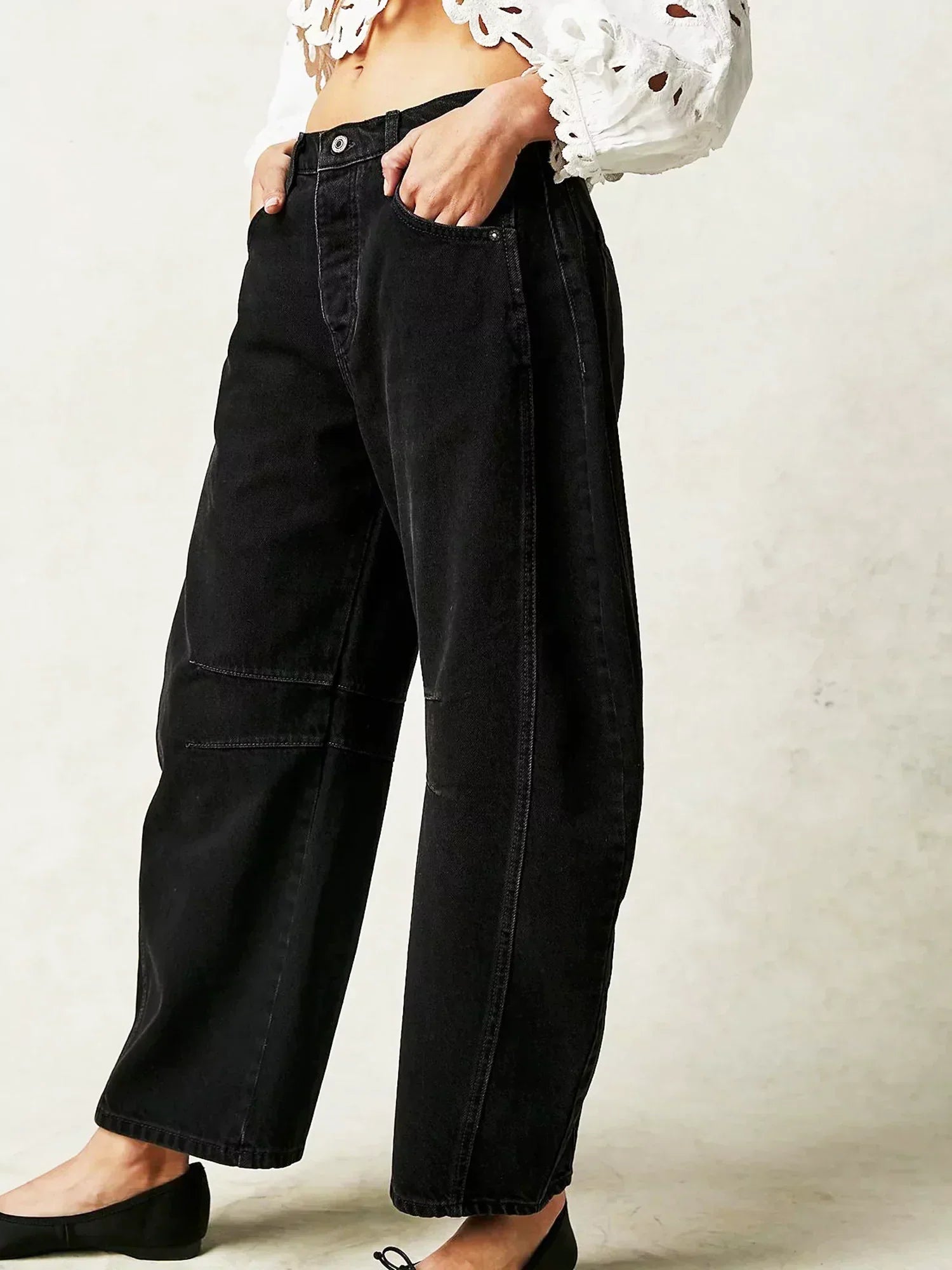 Gabriela | Bedruckte Jeans mit weitem Bein