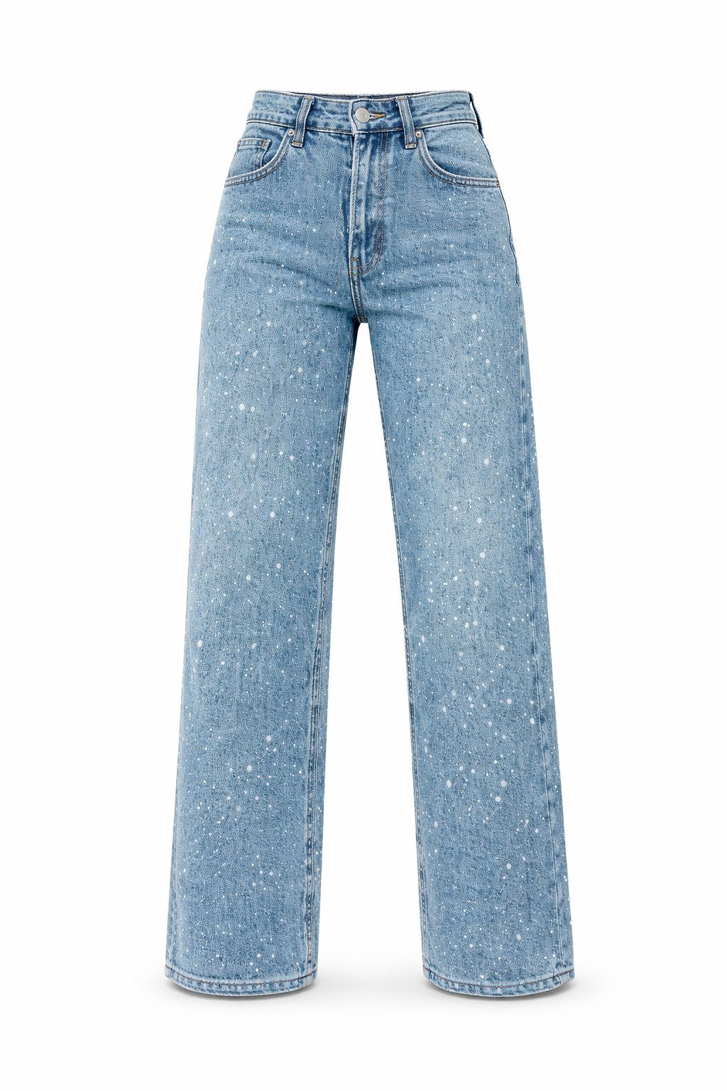 Carla | Glamouröse High-Waist Straight-Leg Jeans mit Glitzereffekt
