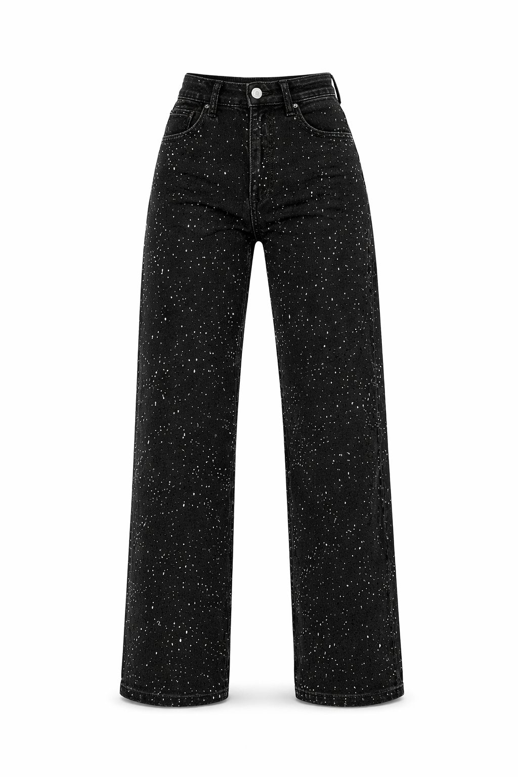 Carla | Glamouröse High-Waist Straight-Leg Jeans mit Glitzereffekt