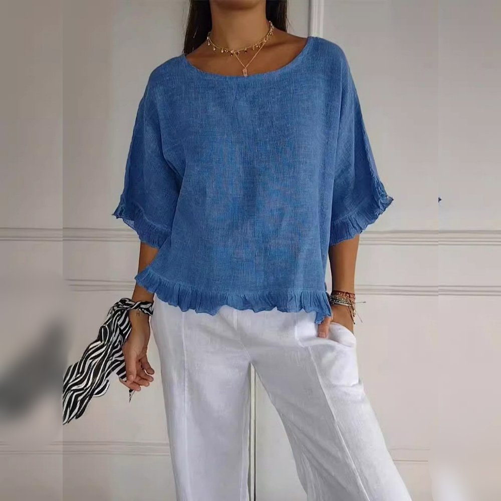 Monika | Elegante Rueschenbluse fuer Buero und Freizeit