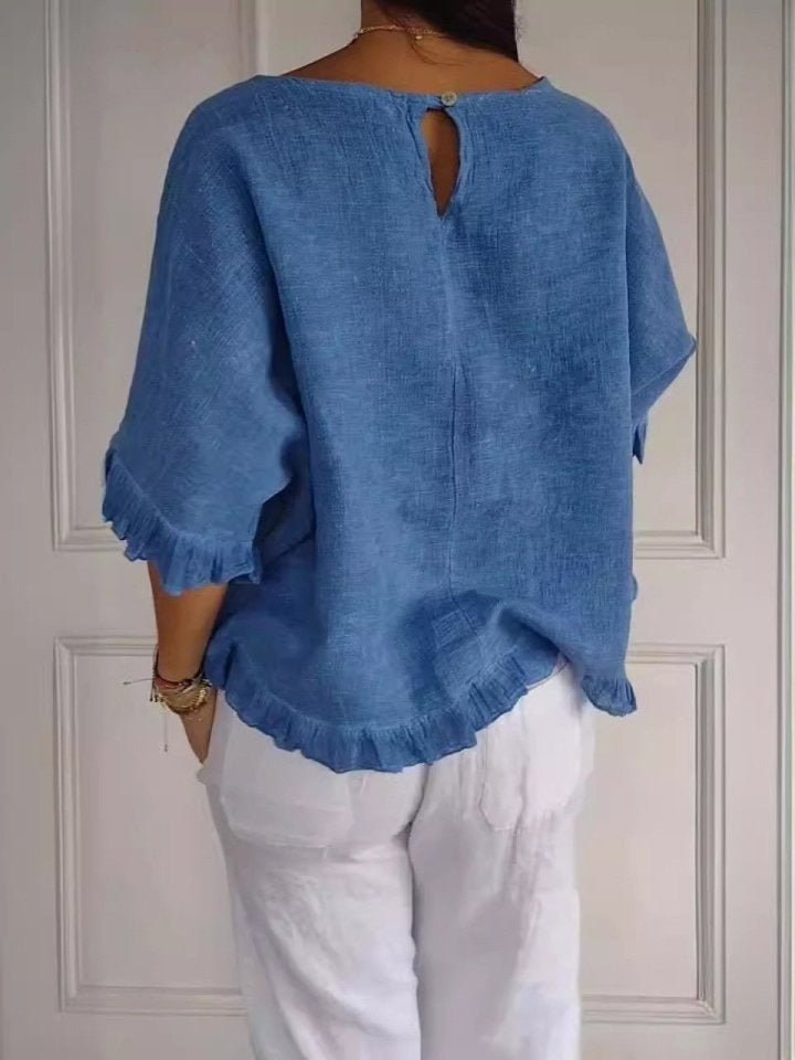 Monika | Elegante Rueschenbluse fuer Buero und Freizeit
