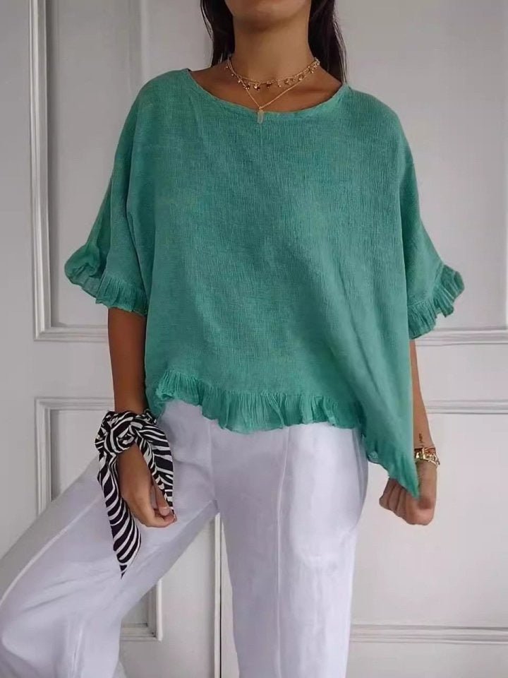 Monika | Elegante Rueschenbluse fuer Buero und Freizeit