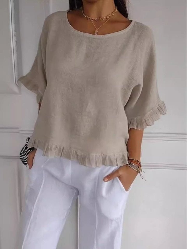 Monika | Elegante Rueschenbluse fuer Buero und Freizeit