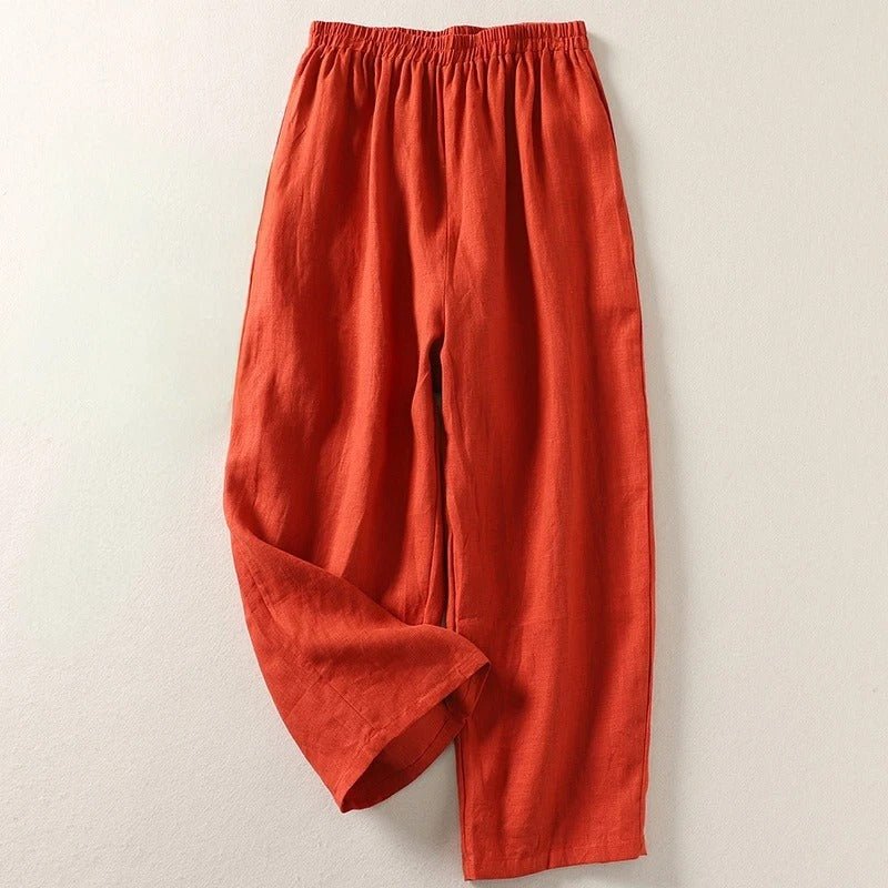 Helene | Weiche Leinen Relaxed-Fit Hose mit Elastikbund