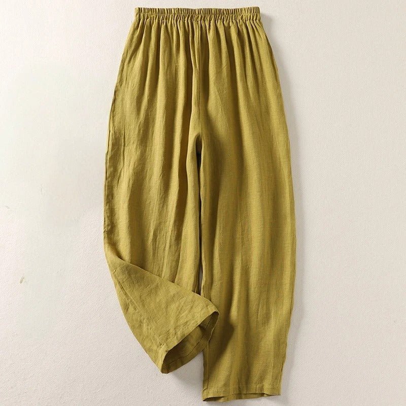 Helene | Weiche Leinen Relaxed-Fit Hose mit Elastikbund