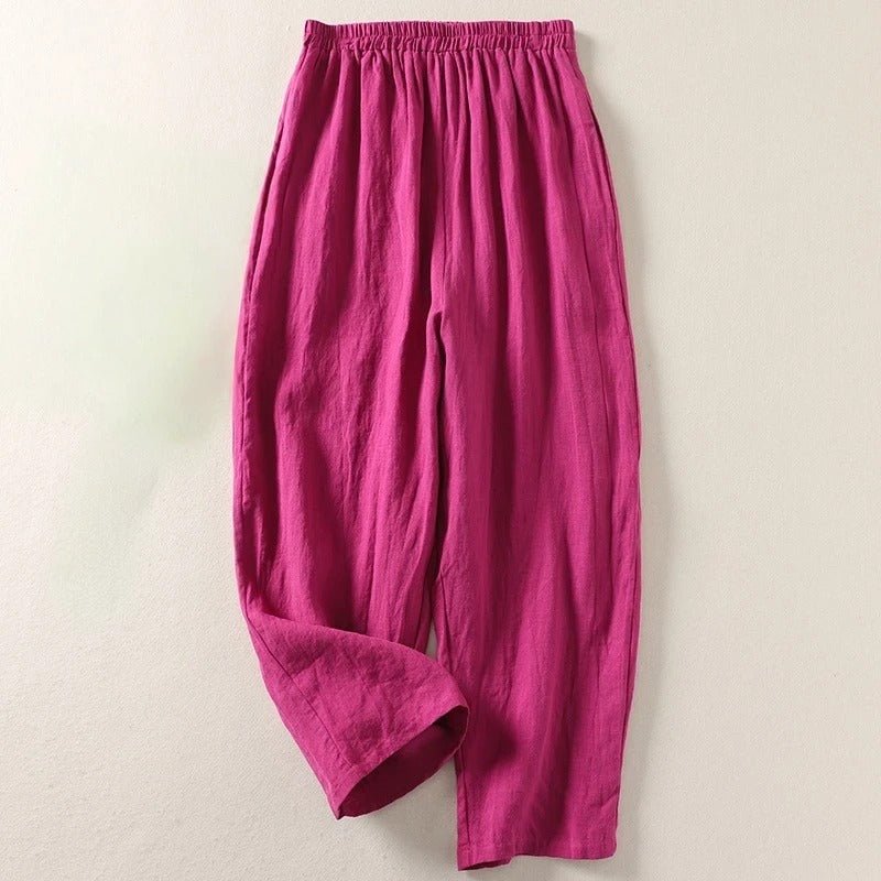 Helene | Weiche Leinen Relaxed-Fit Hose mit Elastikbund