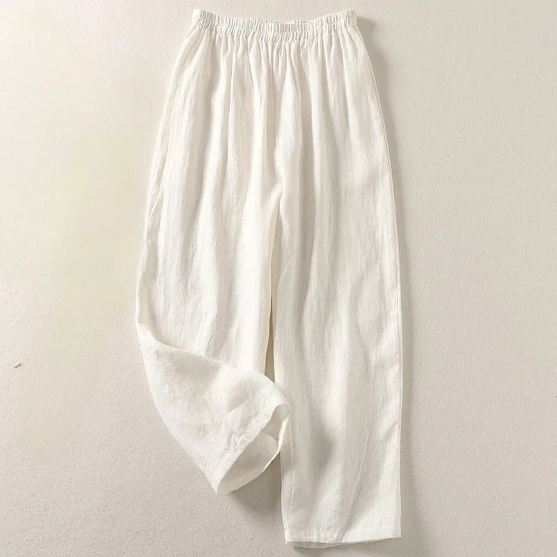 Helene | Weiche Leinen Relaxed-Fit Hose mit Elastikbund