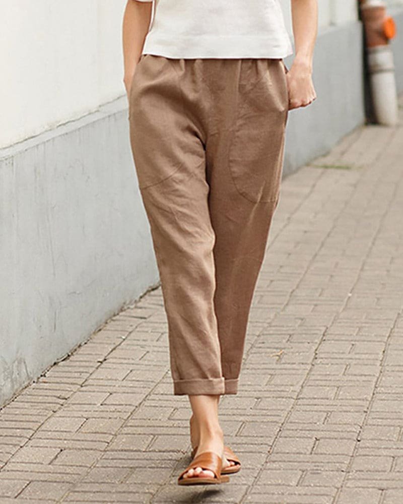 Jasmin | Luftige Leinen-Baumwoll Harem Hose