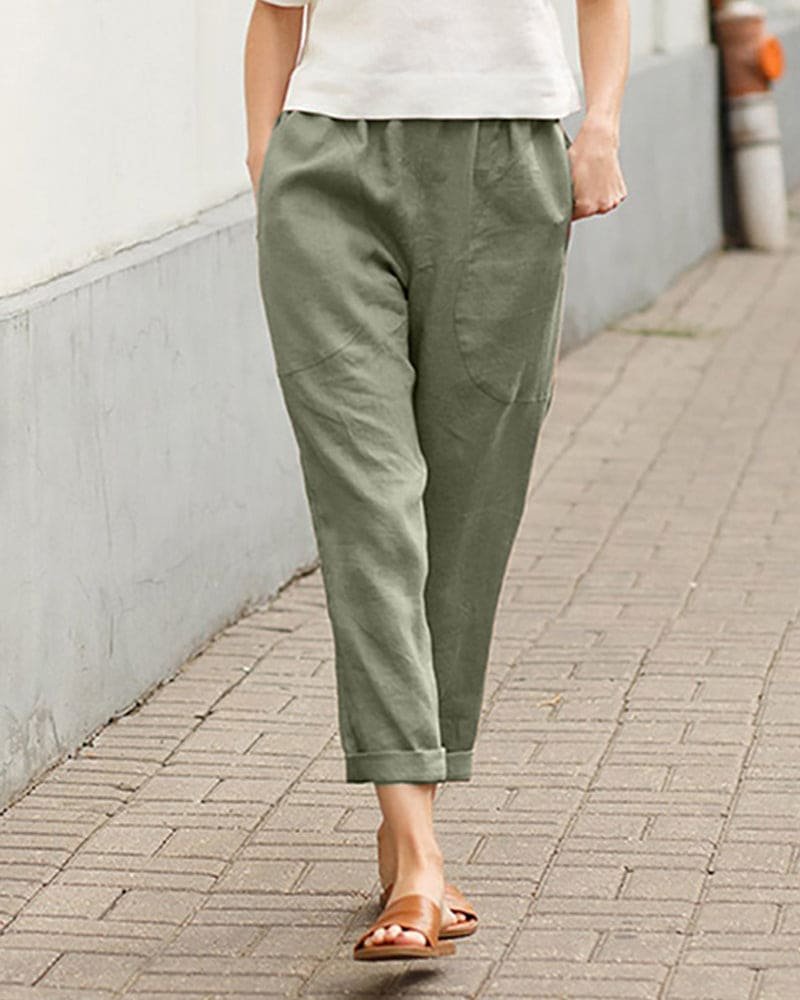 Jasmin | Luftige Leinen-Baumwoll Harem Hose