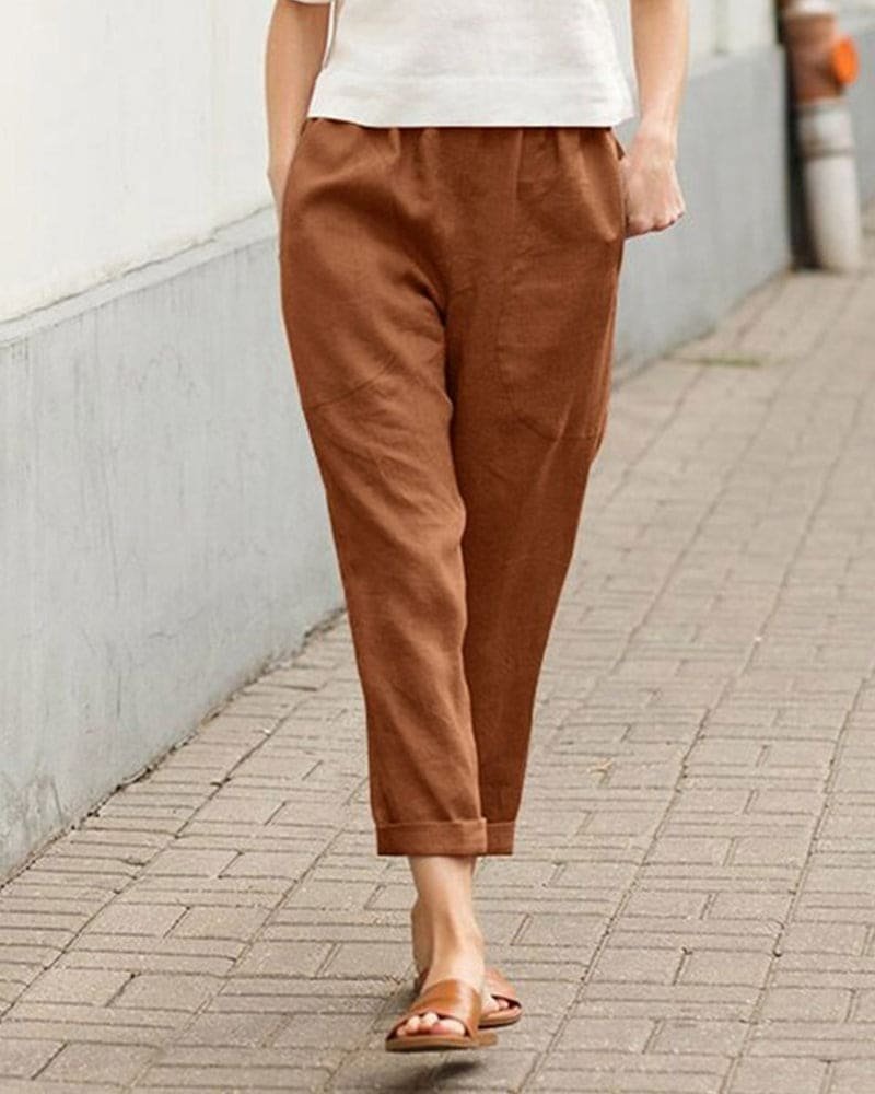 Jasmin | Luftige Leinen-Baumwoll Harem Hose