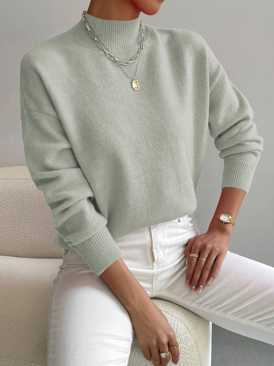 Gertrud | Strickpullover mit Stehkragen und Relaxed-Fit