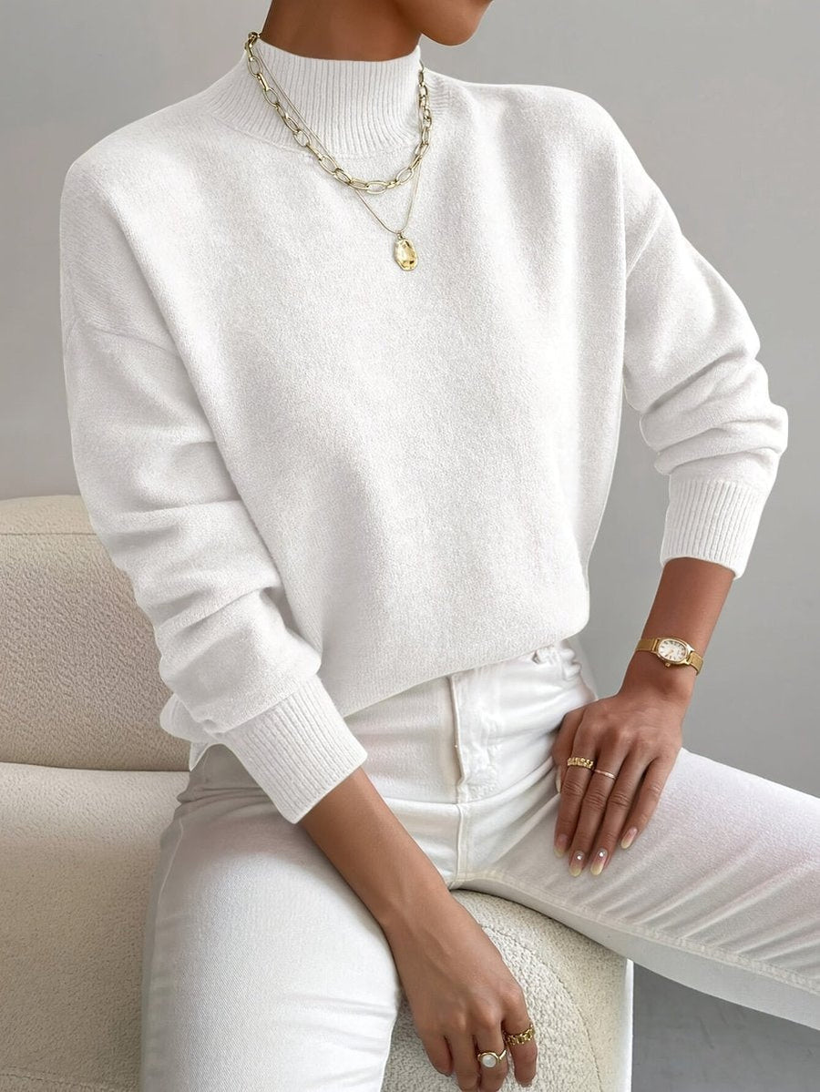 Gertrud | Strickpullover mit Stehkragen und Relaxed-Fit