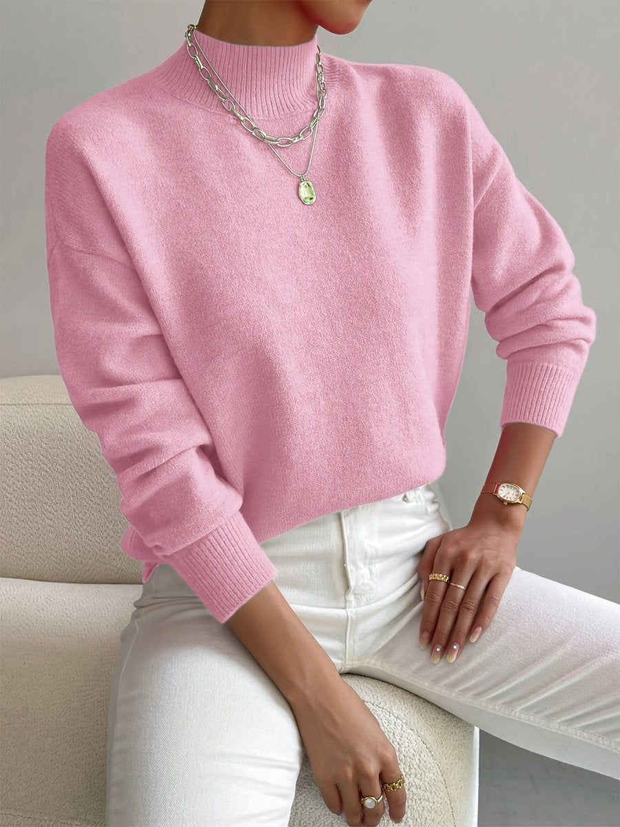 Gertrud | Strickpullover mit Stehkragen und Relaxed-Fit