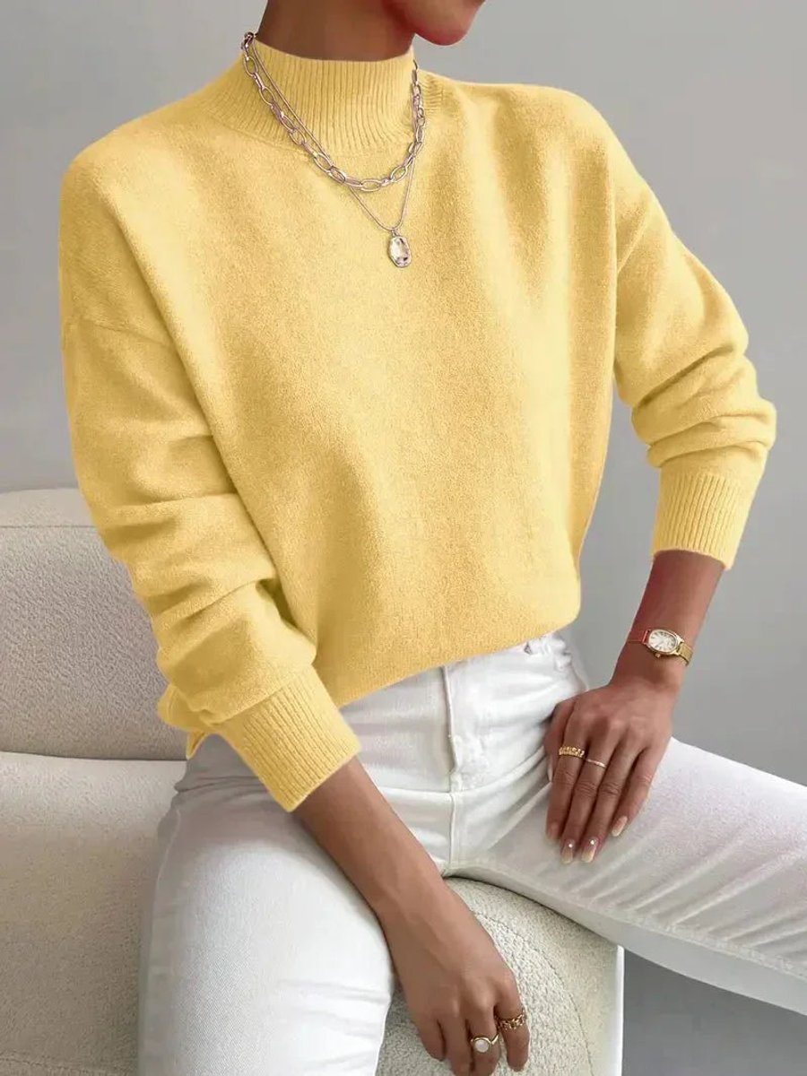 Gertrud | Strickpullover mit Stehkragen und Relaxed-Fit
