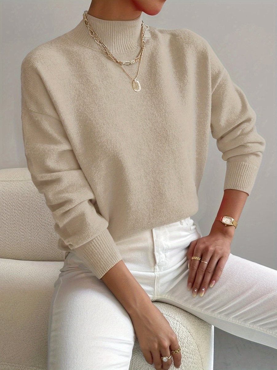 Gertrud | Strickpullover mit Stehkragen und Relaxed-Fit