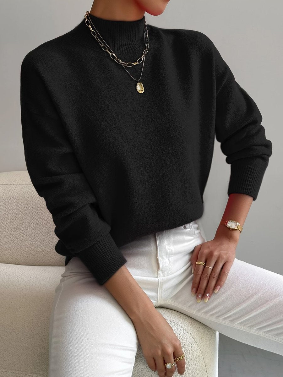 Gertrud | Strickpullover mit Stehkragen und Relaxed-Fit
