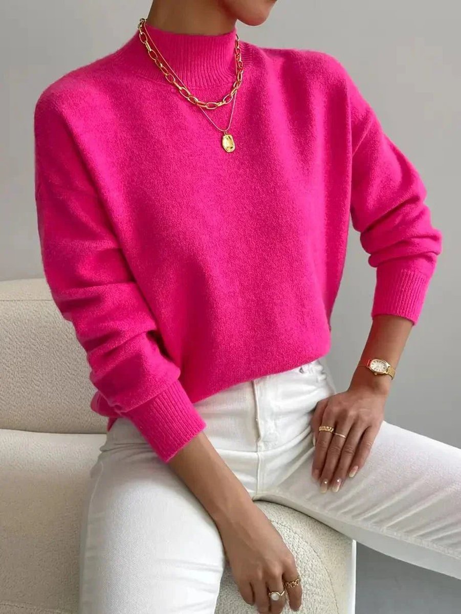 Gertrud | Strickpullover mit Stehkragen und Relaxed-Fit