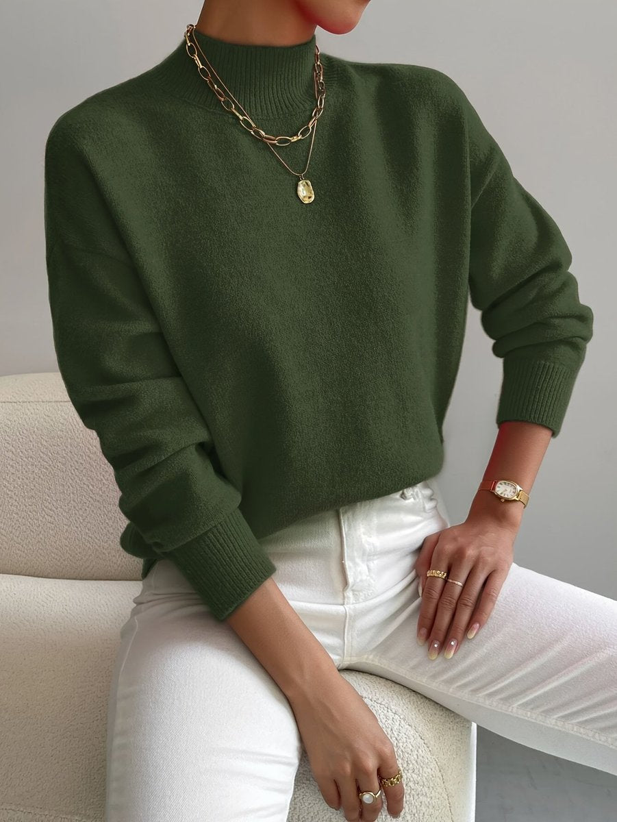 Gertrud | Strickpullover mit Stehkragen und Relaxed-Fit