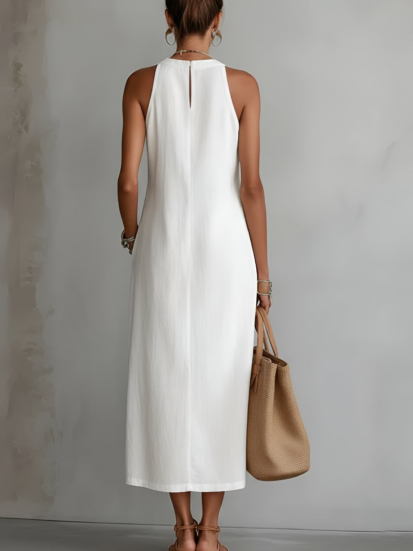 Elfriede | Aermelloses Besticktes Midikleid