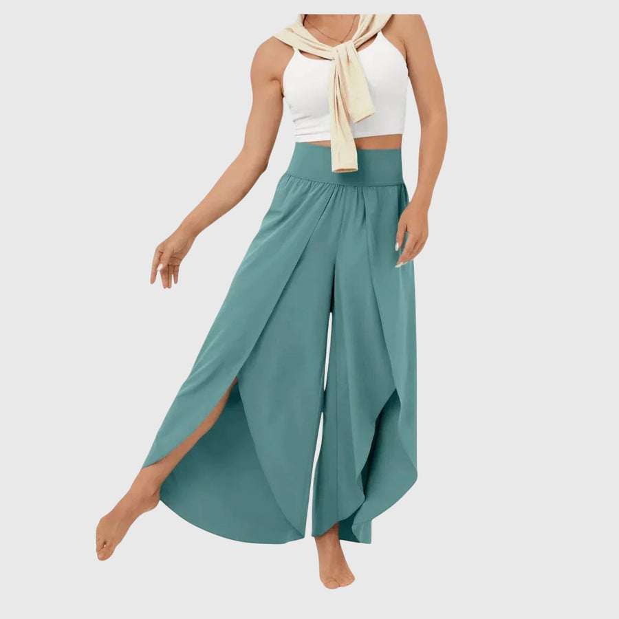 Magdalena | Boho Weitbein-Hose mit Schlitzdesign