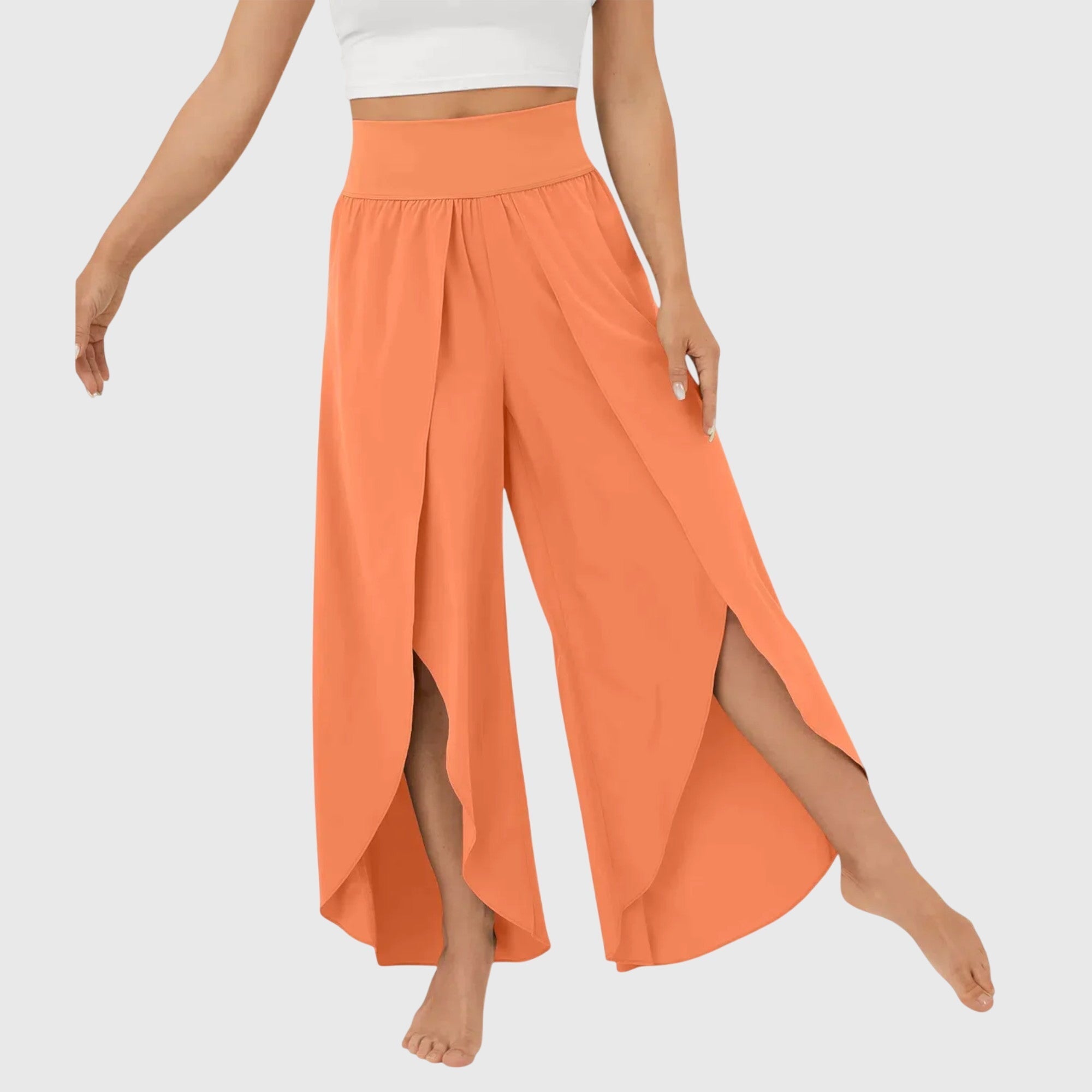 Magdalena | Boho Weitbein-Hose mit Schlitzdesign