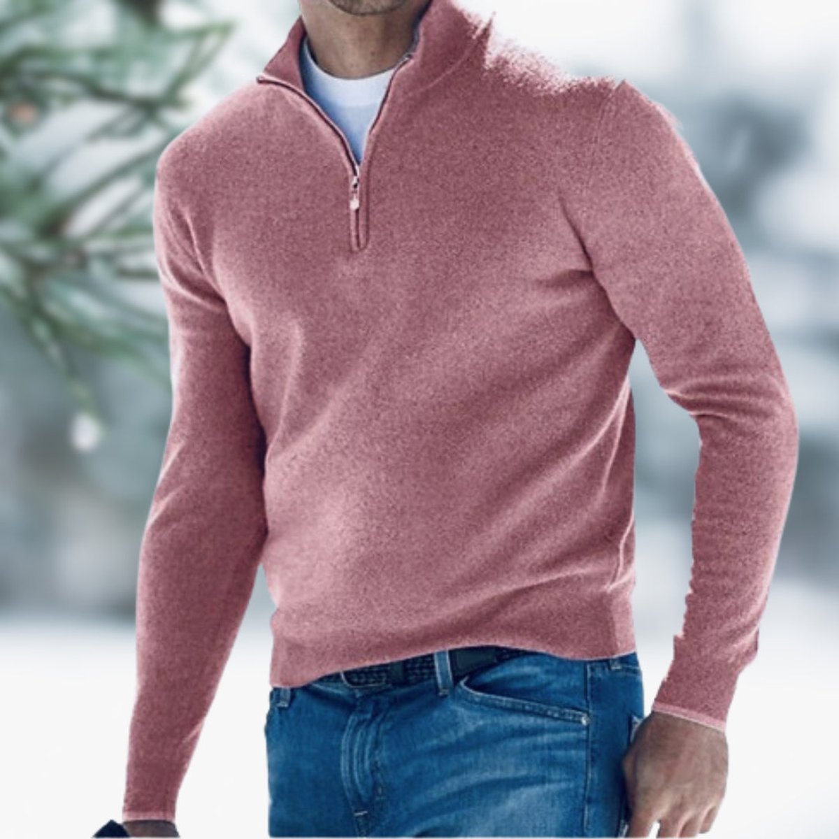 Alexander | Feinstrick Pullover mit Viertelreissverschluss