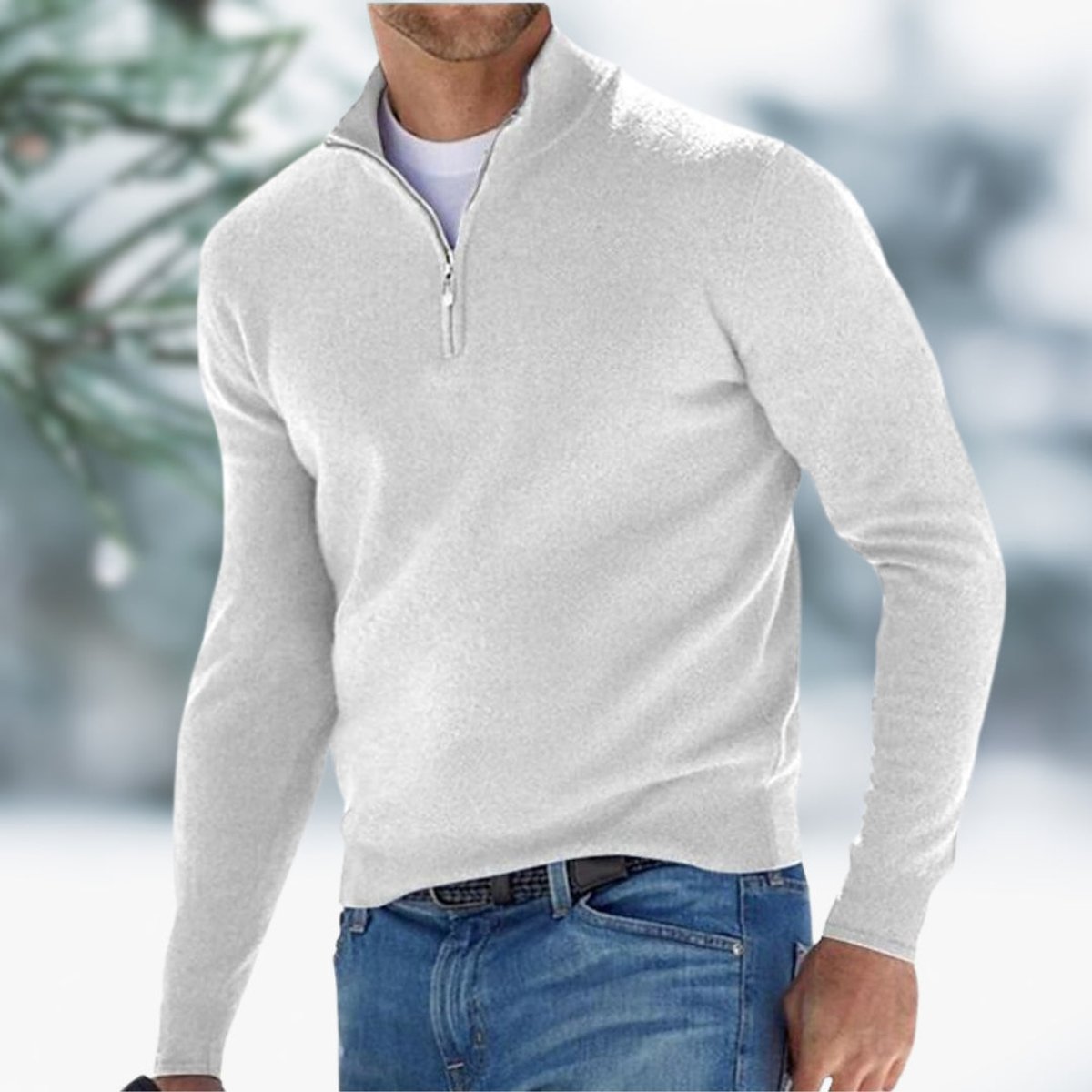Alexander | Feinstrick Pullover mit Viertelreissverschluss