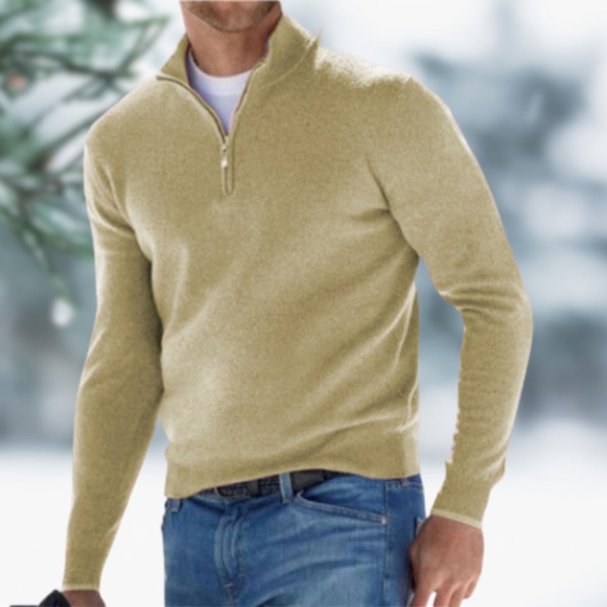 Alexander | Feinstrick Pullover mit Viertelreissverschluss