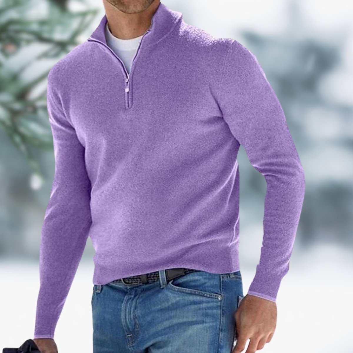 Alexander | Feinstrick Pullover mit Viertelreissverschluss