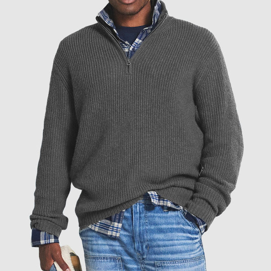 Lorenz | Rippstrick Quarter-Zip Pullover Business Casual