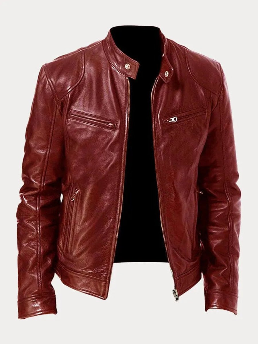Felix | Slim-Fit Bikerjacke aus Kunstleder