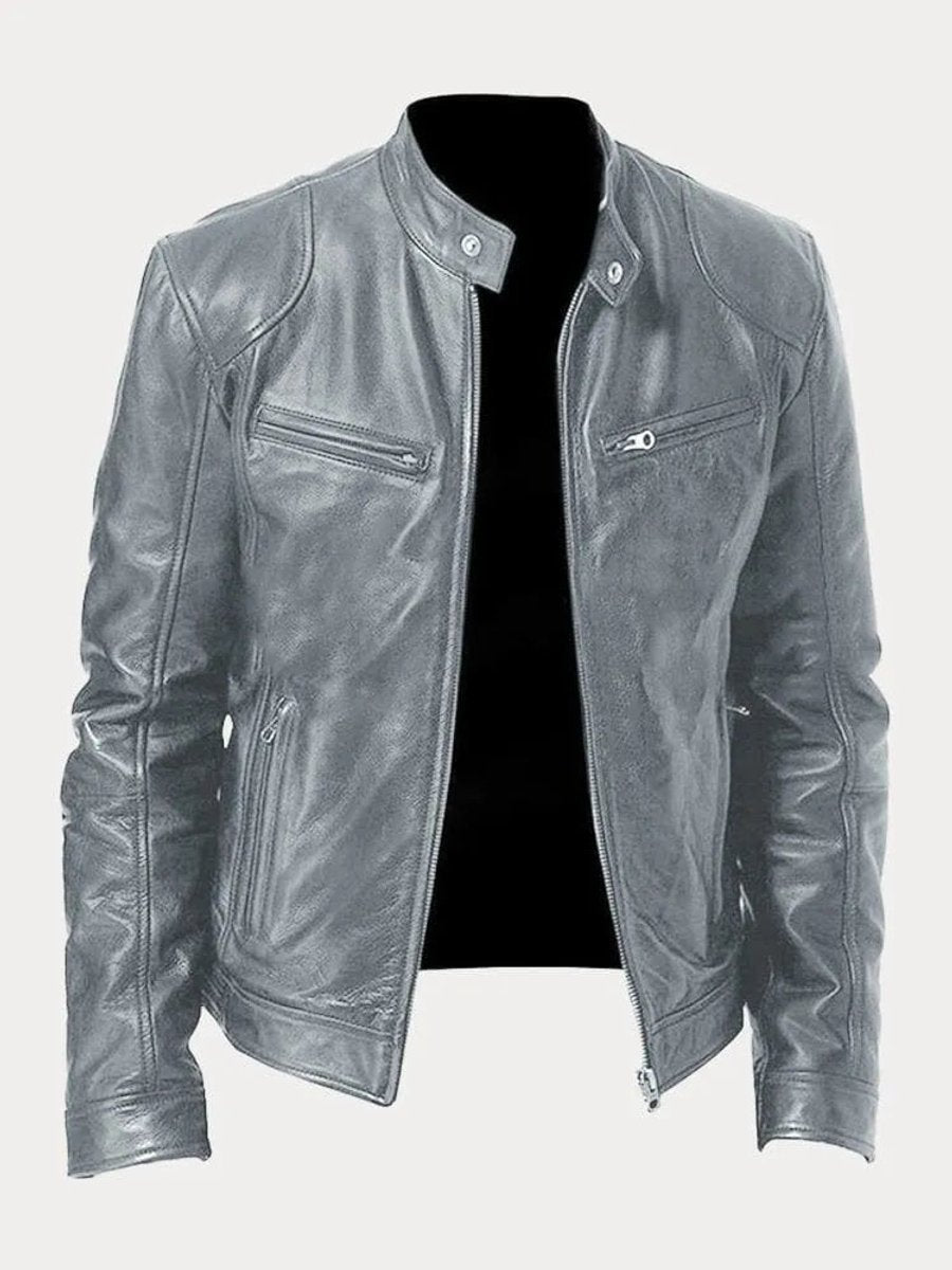 Felix | Slim-Fit Bikerjacke aus Kunstleder