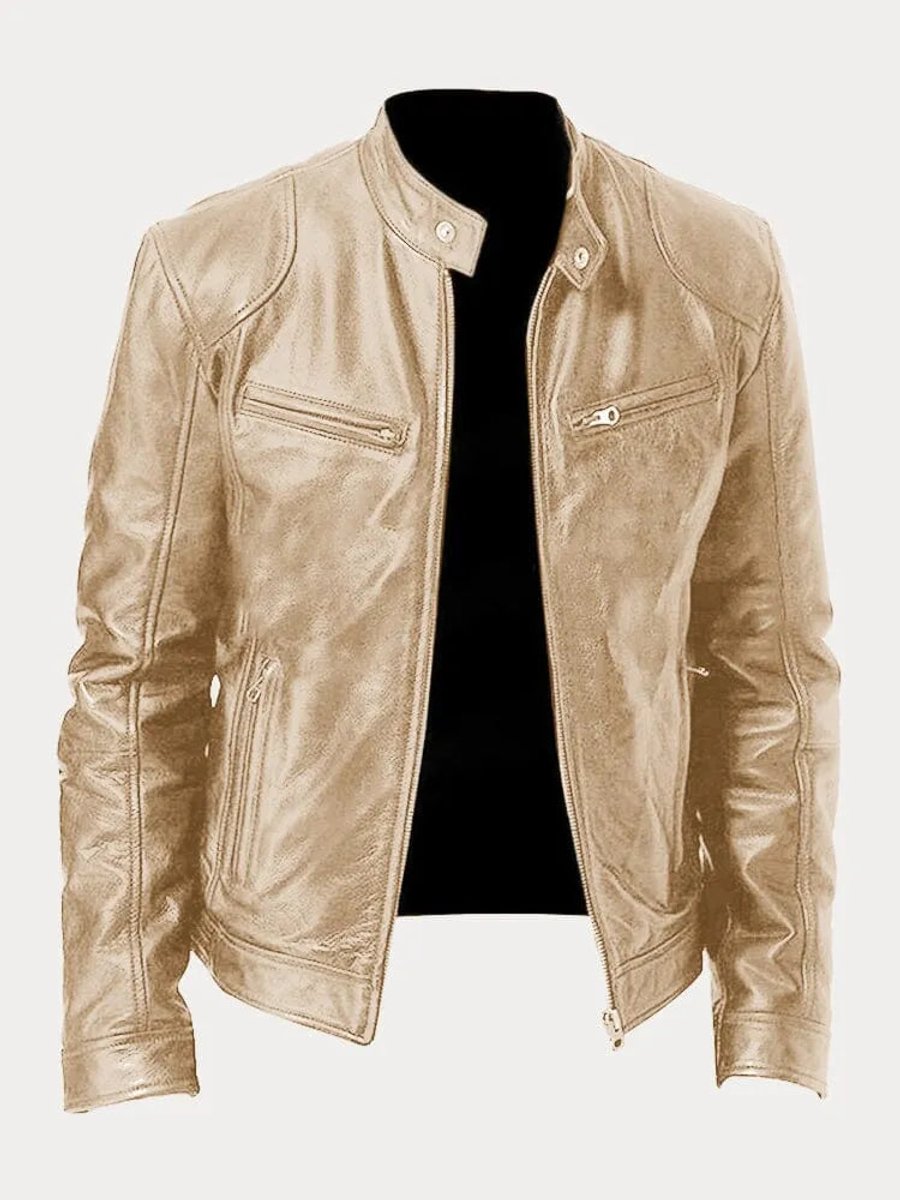 Felix | Slim-Fit Bikerjacke aus Kunstleder