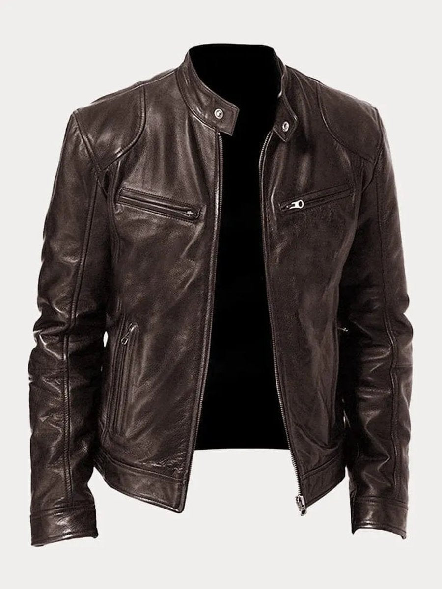 Felix | Slim-Fit Bikerjacke aus Kunstleder