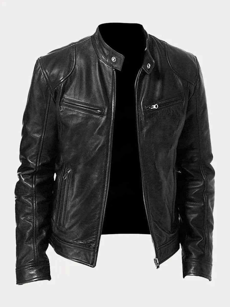 Felix | Slim-Fit Bikerjacke aus Kunstleder
