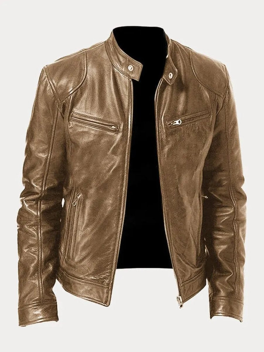 Felix | Slim-Fit Bikerjacke aus Kunstleder