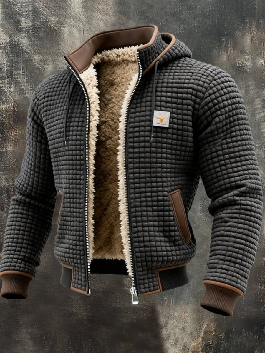 Niklas | Steppjacke mit Fleecefutter und Kunstlederdetails