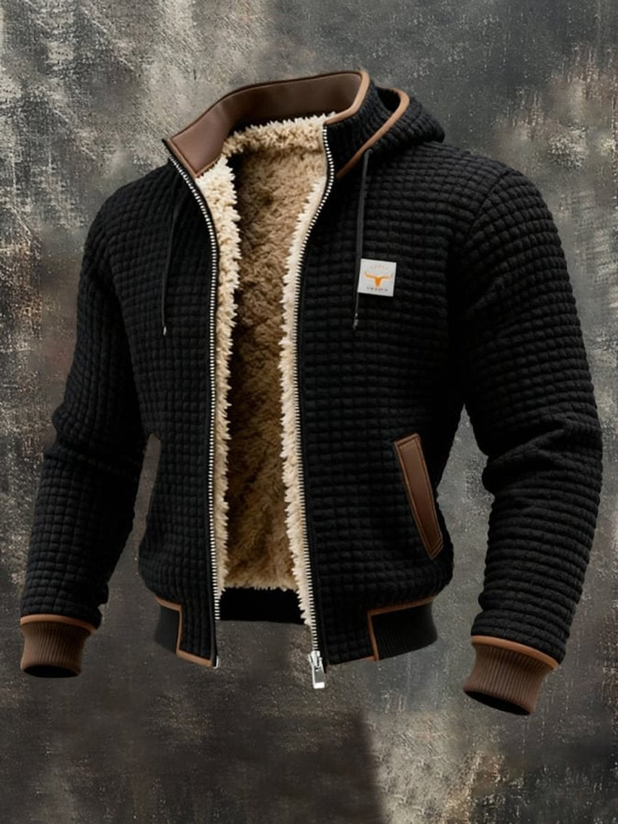 Niklas | Steppjacke mit Fleecefutter und Kunstlederdetails
