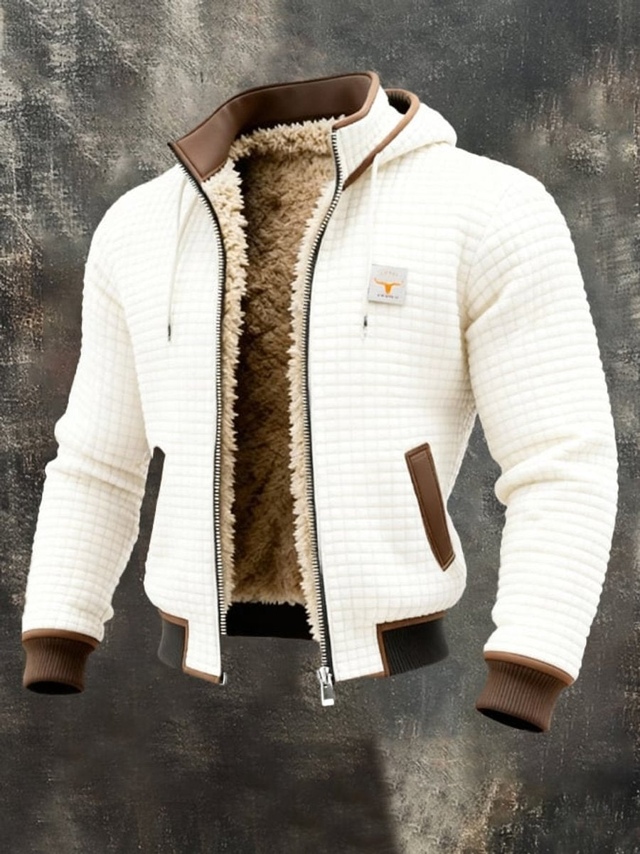 Niklas | Steppjacke mit Fleecefutter und Kunstlederdetails