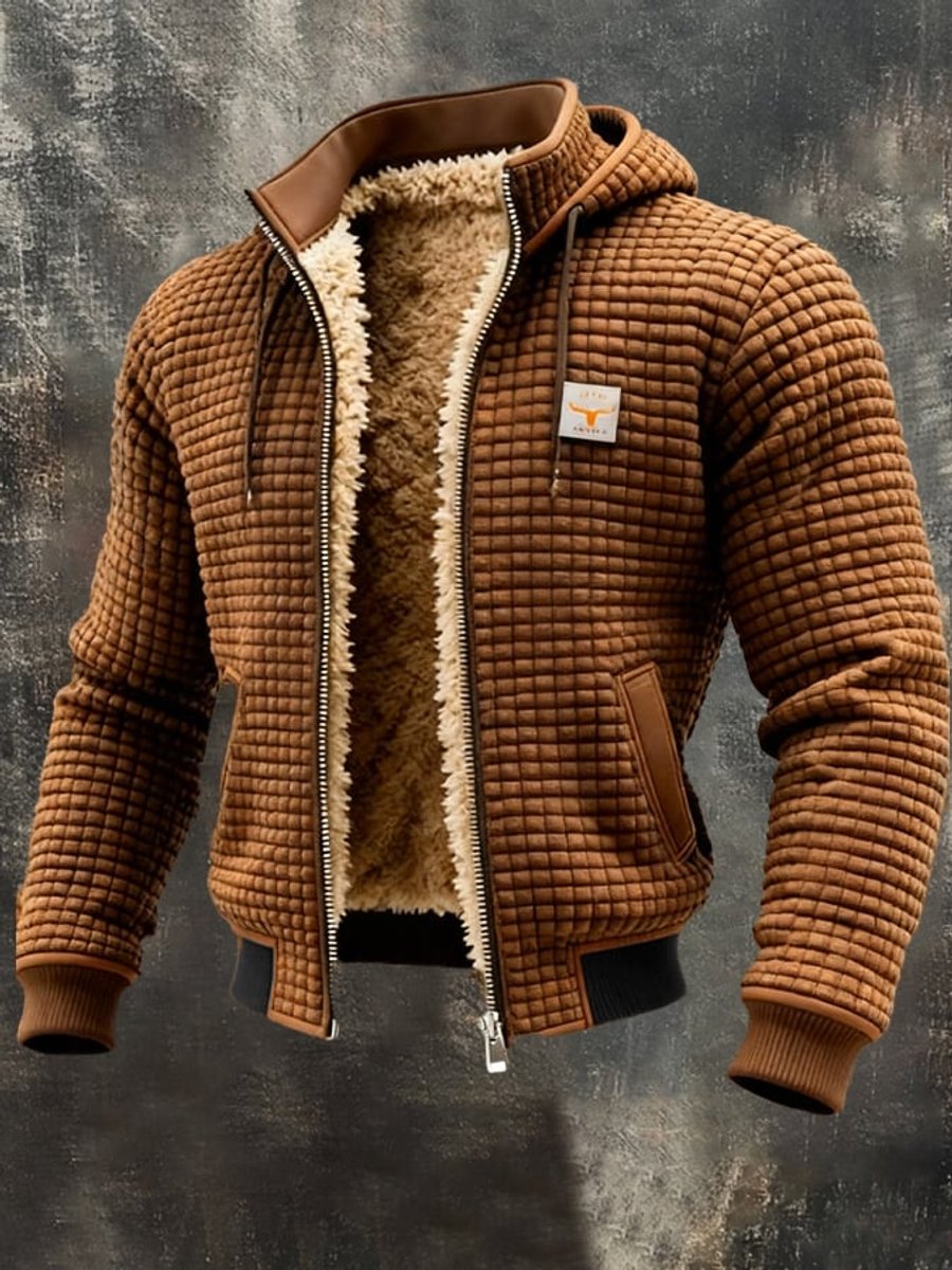 Niklas | Steppjacke mit Fleecefutter und Kunstlederdetails