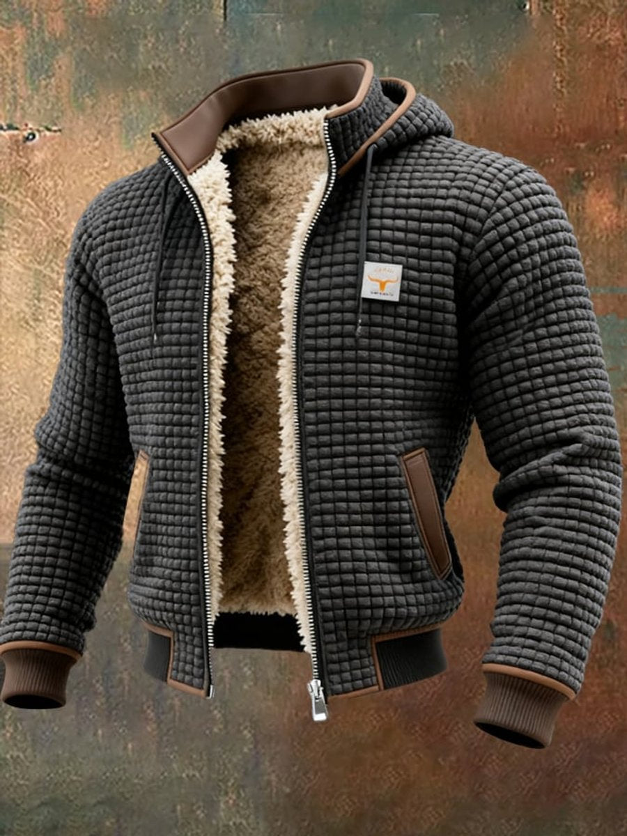 Niklas | Steppjacke mit Fleecefutter und Kunstlederdetails
