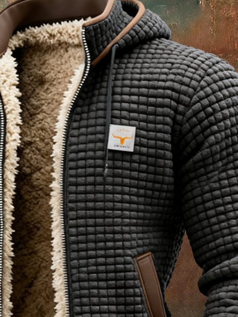 Niklas | Steppjacke mit Fleecefutter und Kunstlederdetails