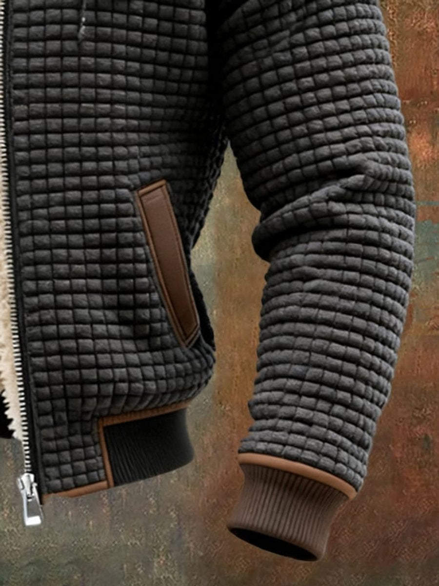 Niklas | Steppjacke mit Fleecefutter und Kunstlederdetails