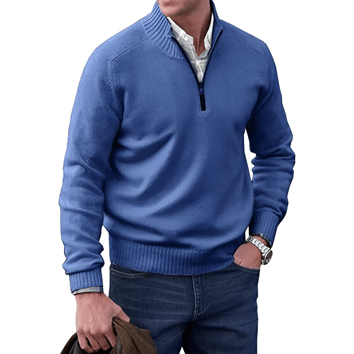 Elias | Strick-Sweater Regular-Fit mit Quarter-Zip